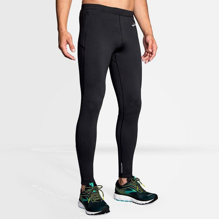 Brooks Threshold Israel - Men's Running Leggings - Grey (91578-PQYF)